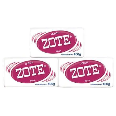 Jabón Barra Zote Rosa 3 Pack