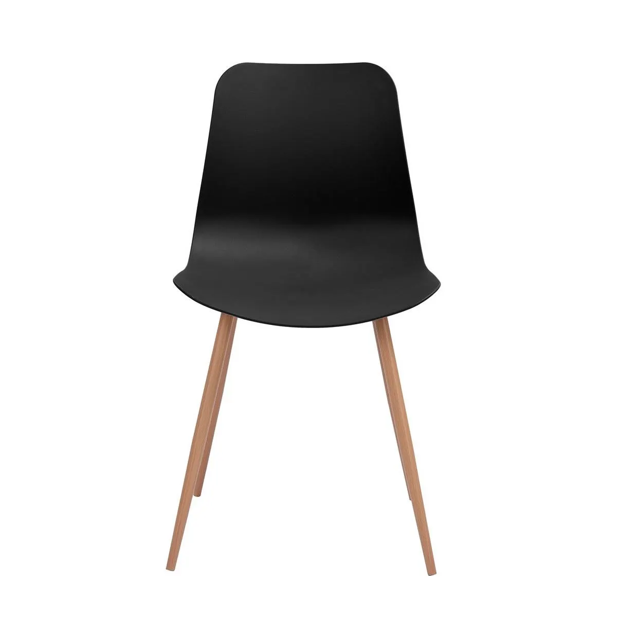 Set de 4 piezas silla de comedor CHARMAN PP negro patas de metal Bekan