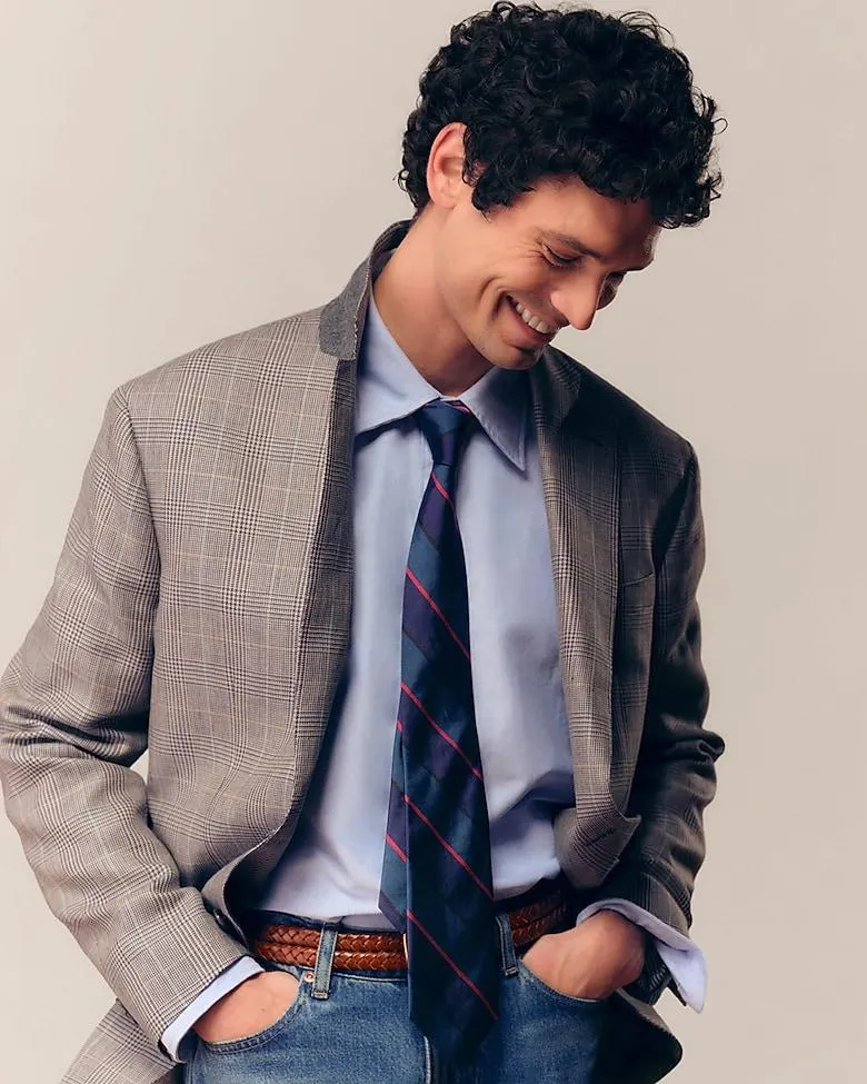 Blazer in English wool-linen blend