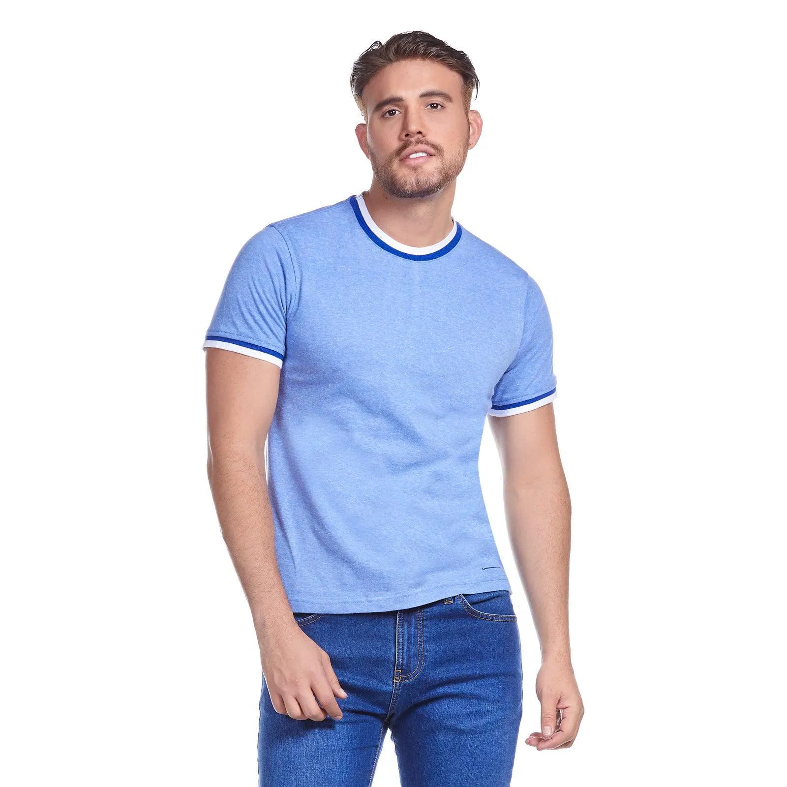 Playera lisa para hombre | Cuello redondo | Slim fit