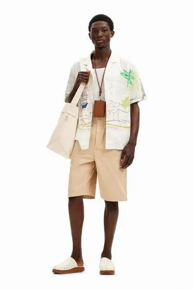 Camisa manga corta acuarela verano