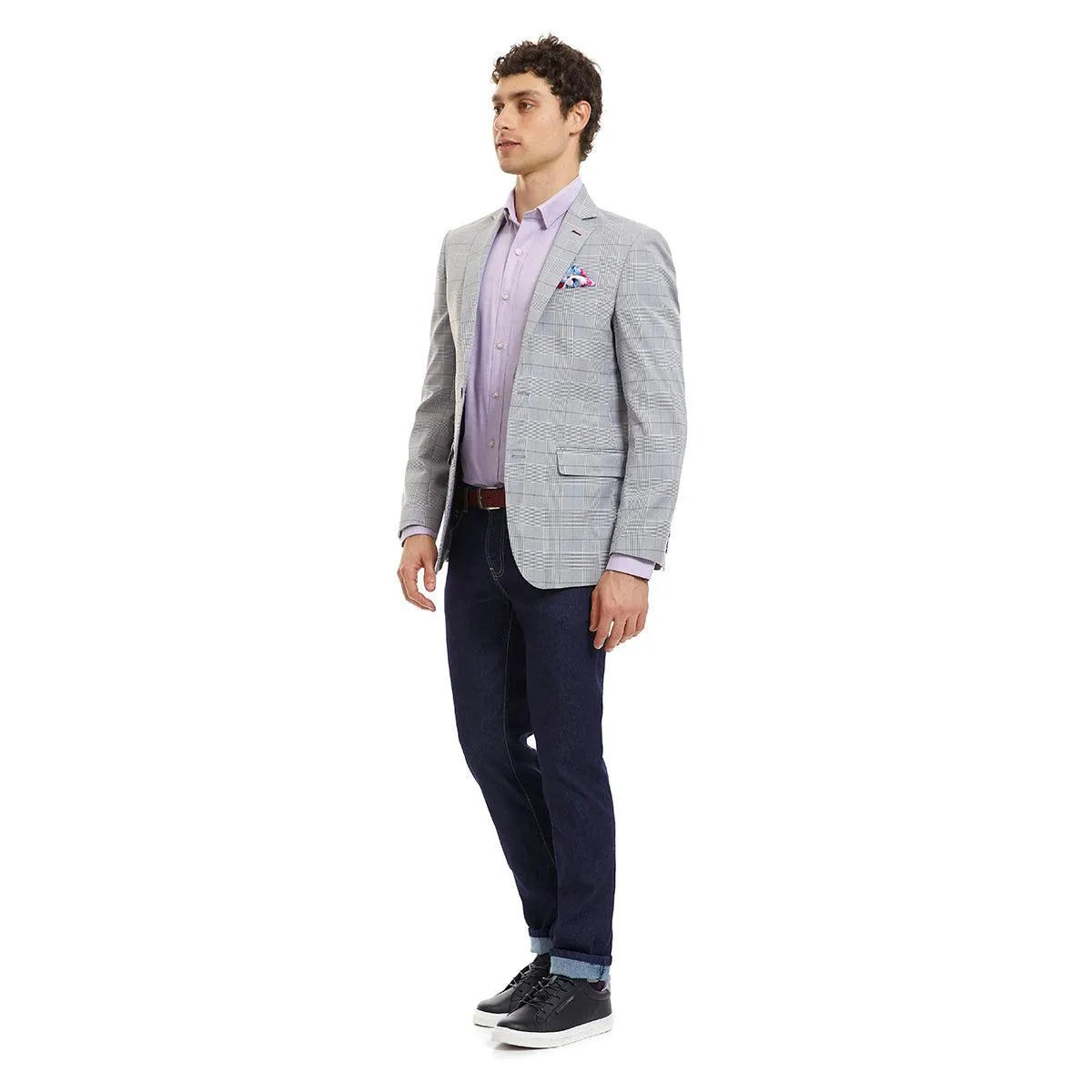 Saco Casual Recto Dos Botones | Gris | Slim Fit