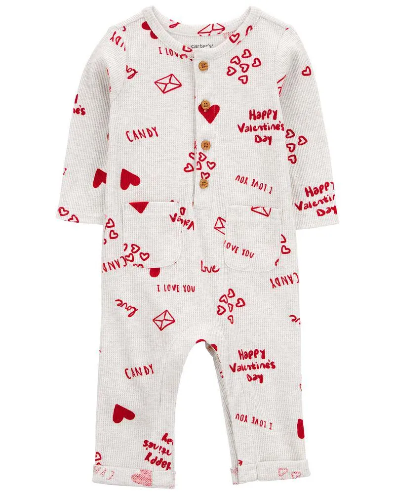 Romper Térmico Gris De 1 Pieza San Valentín Carter's