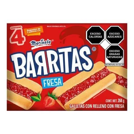 Galletas Barritas Fresa Marinela 268 Cj