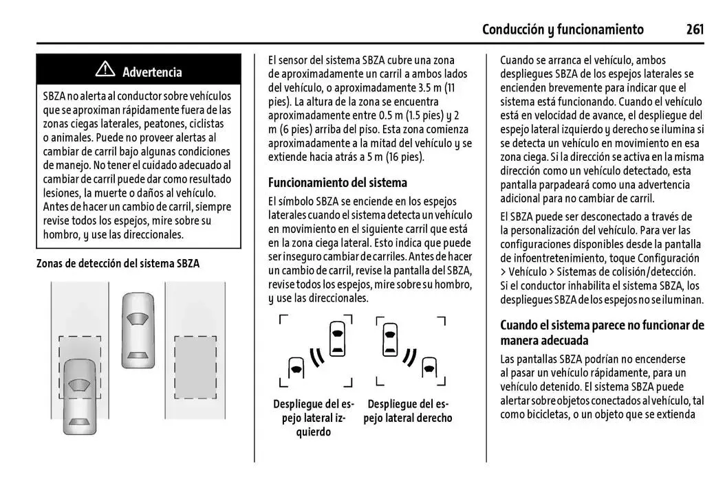 Catálogo de Chevrolet Corvette Stingray Manual del propietario 22 de enero al 31 de diciembre 2025 - Pagina 262