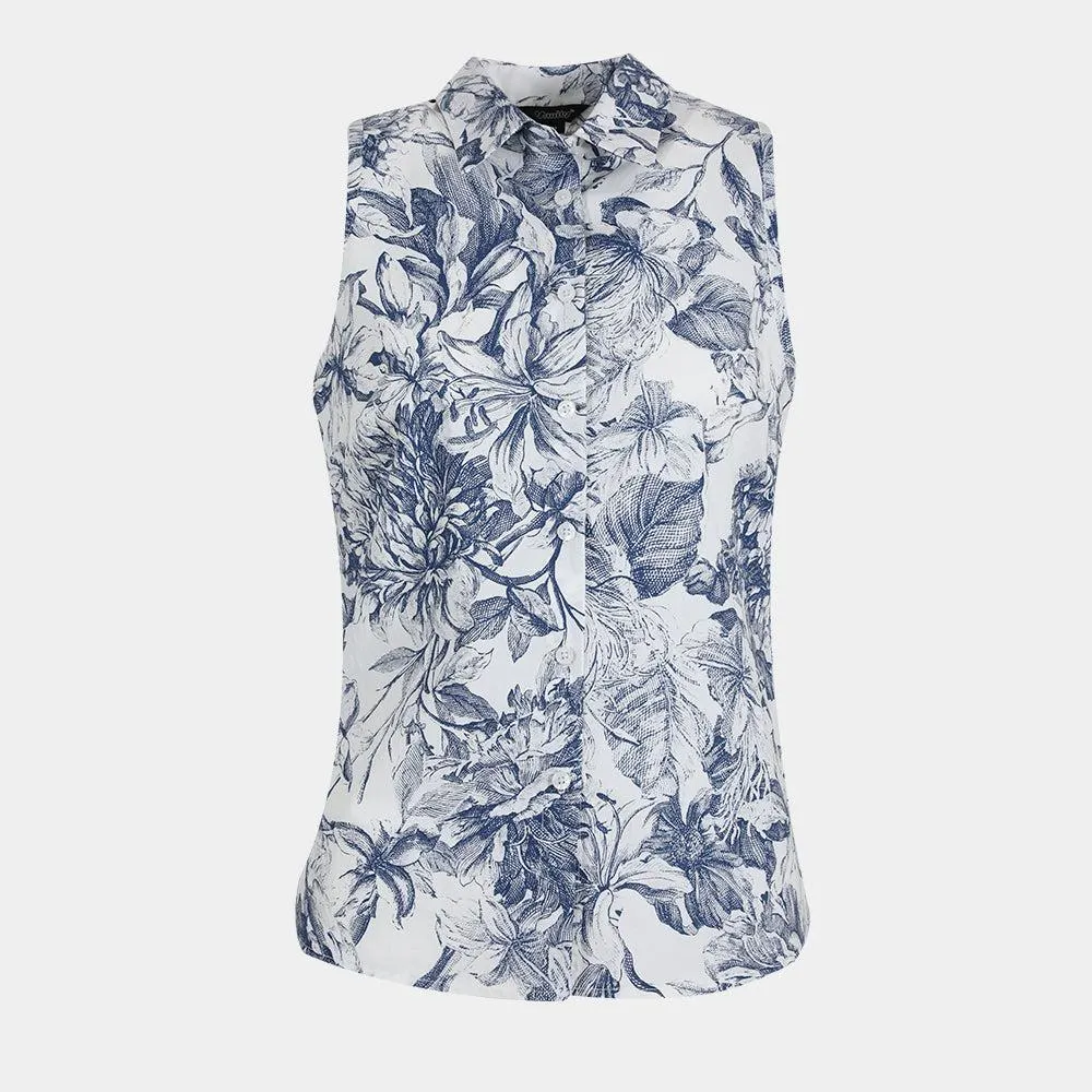 Blusa estampada sin manga