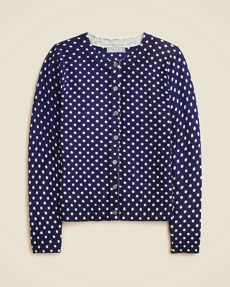 Carolyn cardigan in polka-dot merino wool