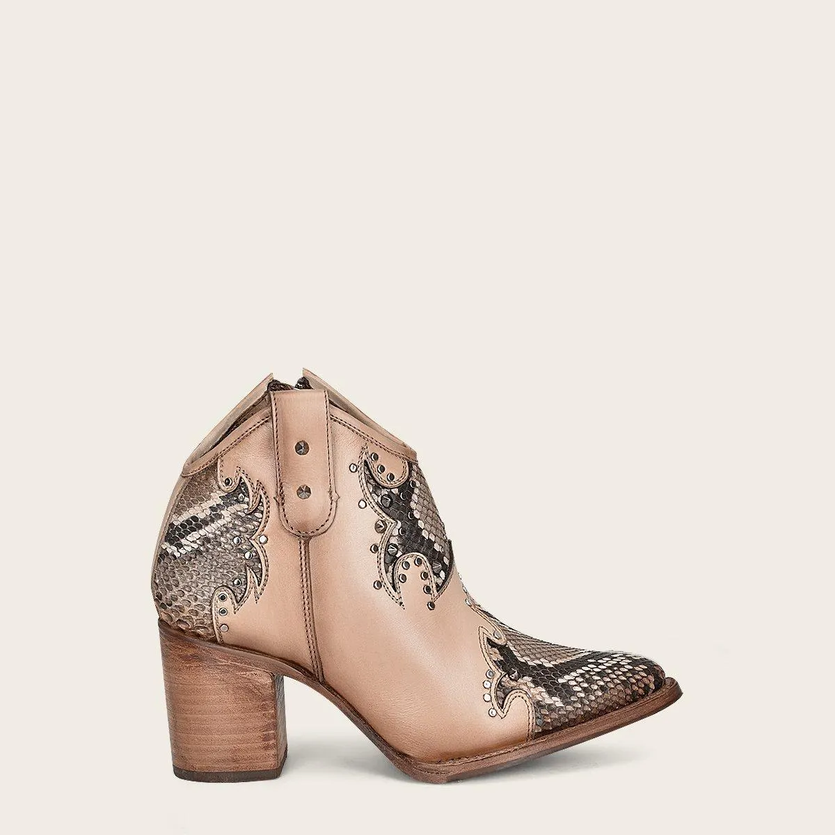 Botín en piel genuina de pitón.