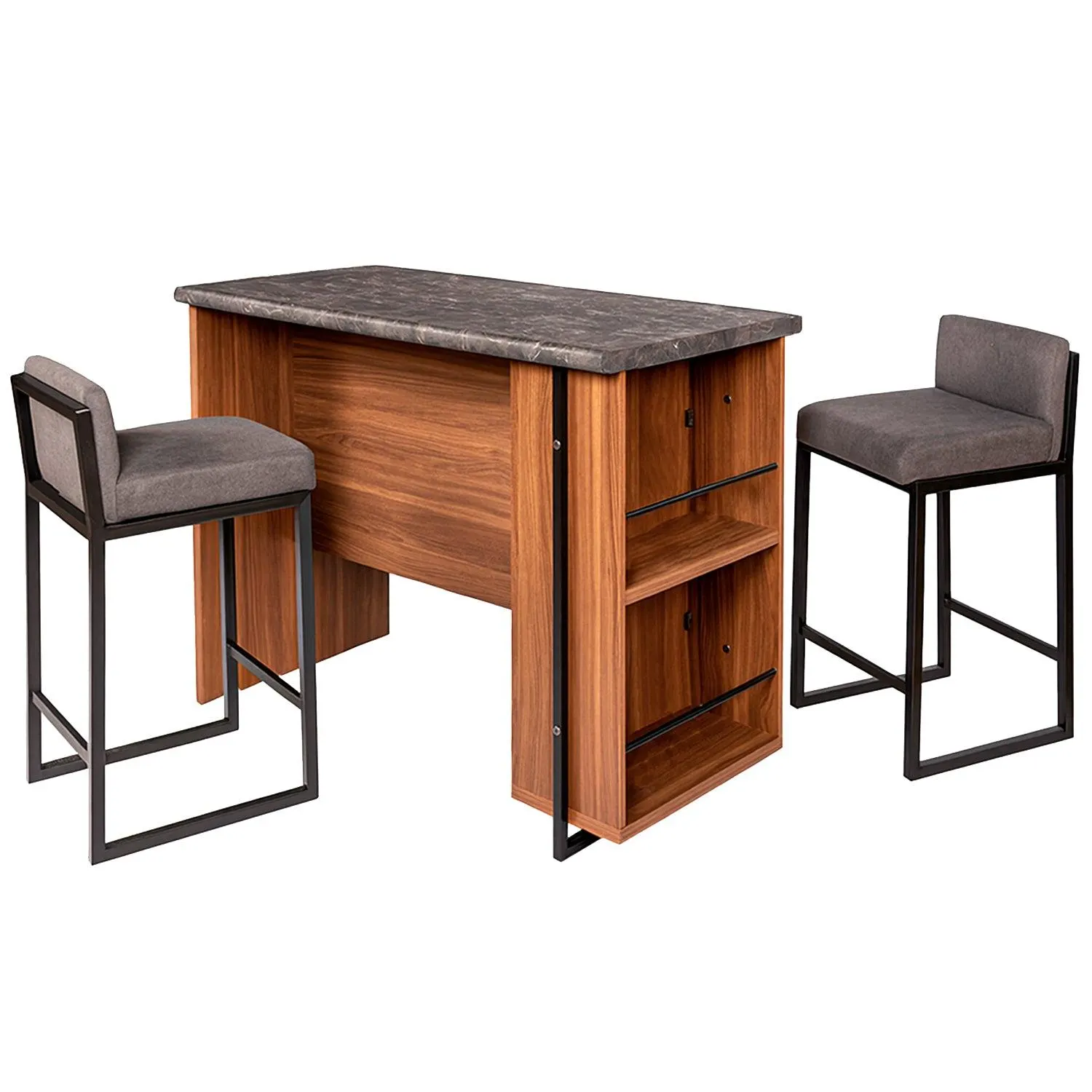 Desayunador 2 Bancos Cody - Nogal