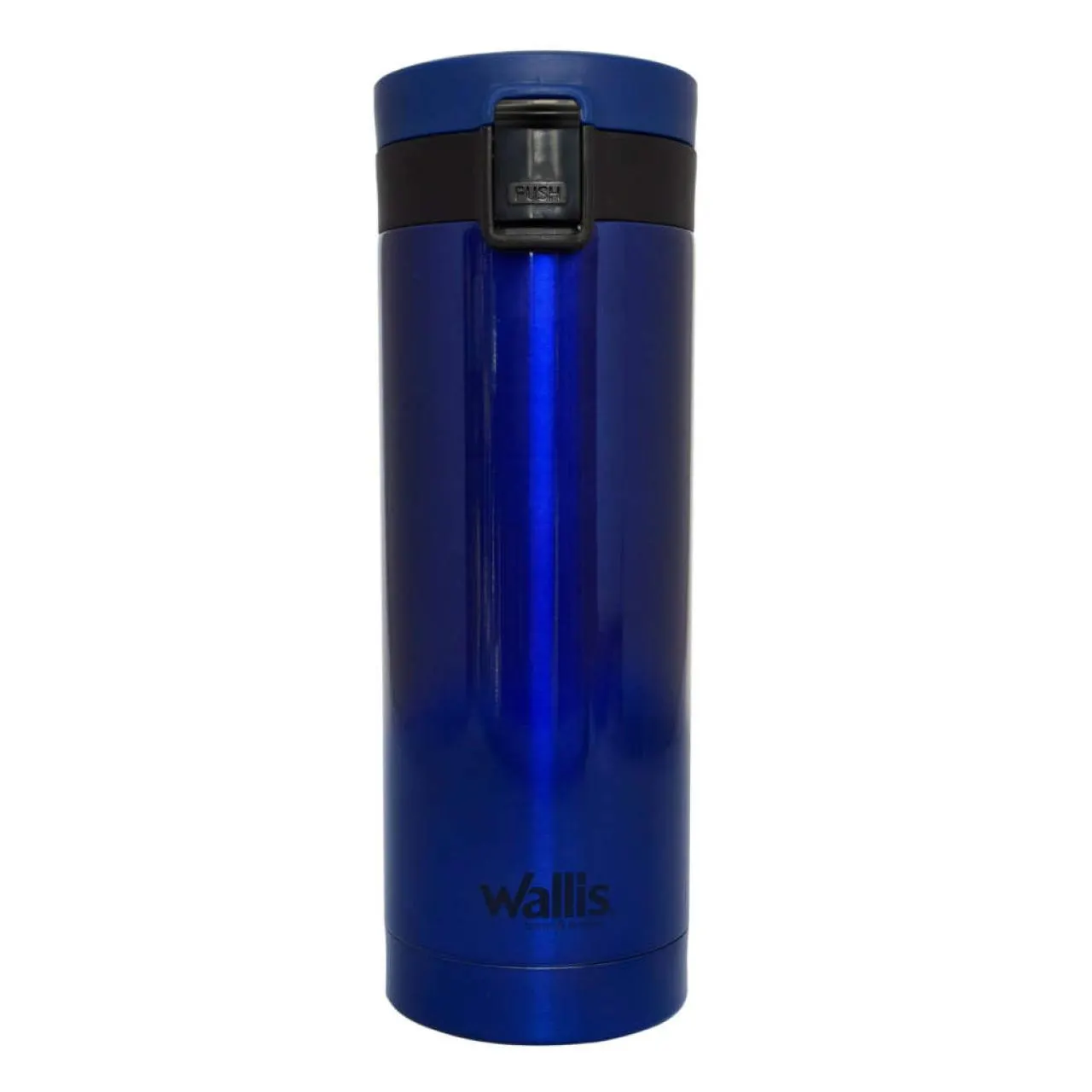 Termo acero inox, 500 ml, azul marino con negro
