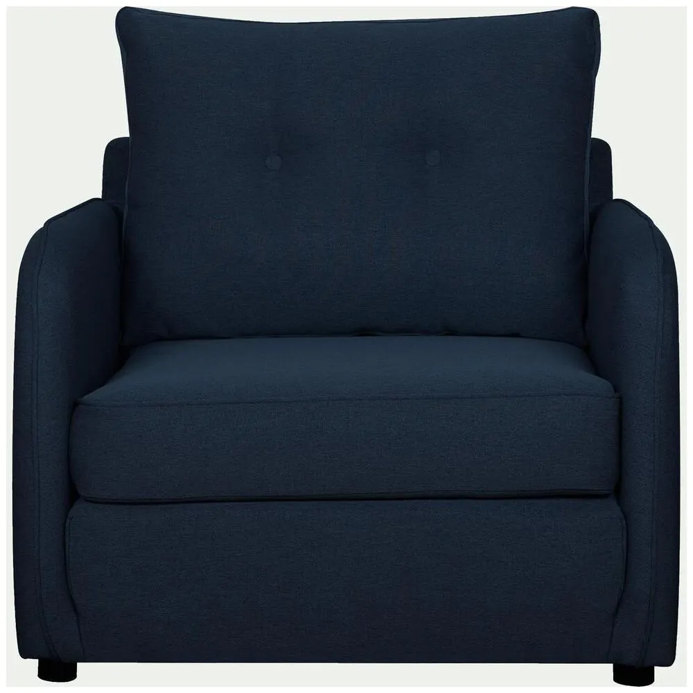 Theo - Sillón convertible cama estilo moderno con tela color azul marino