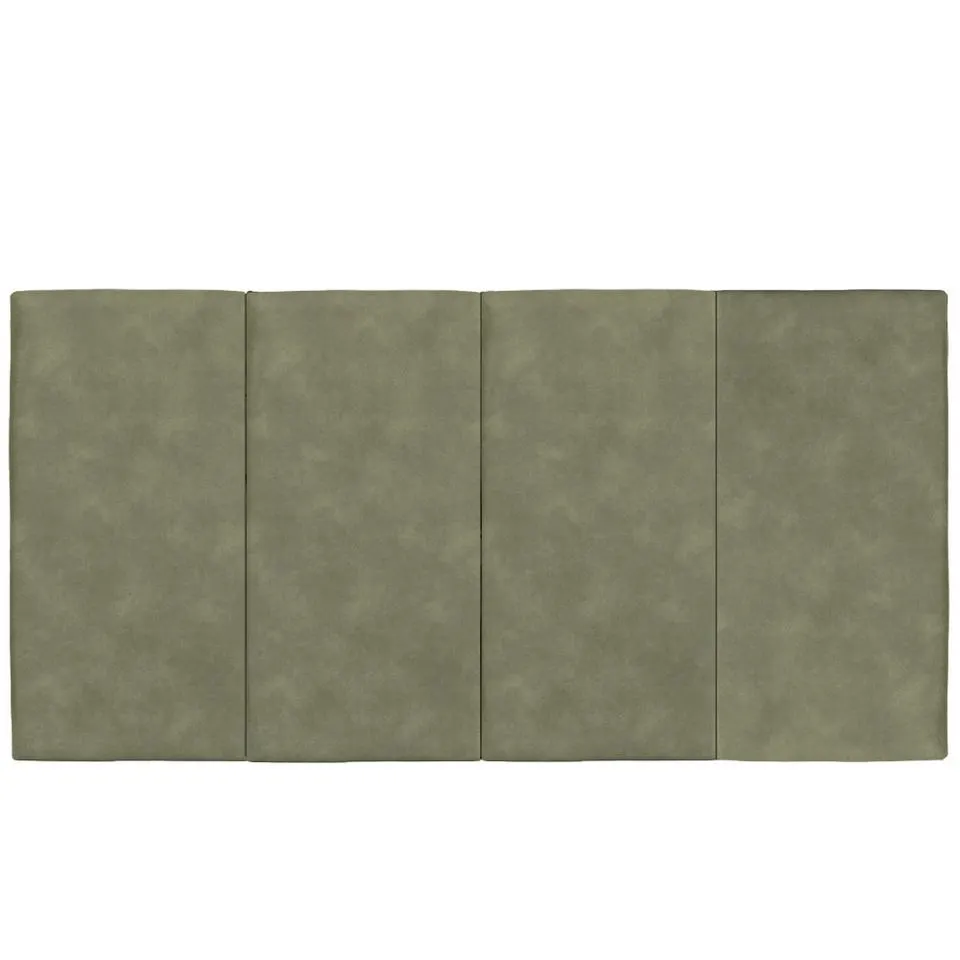 Juego de 4 Paneles Para Cabecera Modular King Size Lunaria - Tela Tipo Gamuzado Verde Olivo