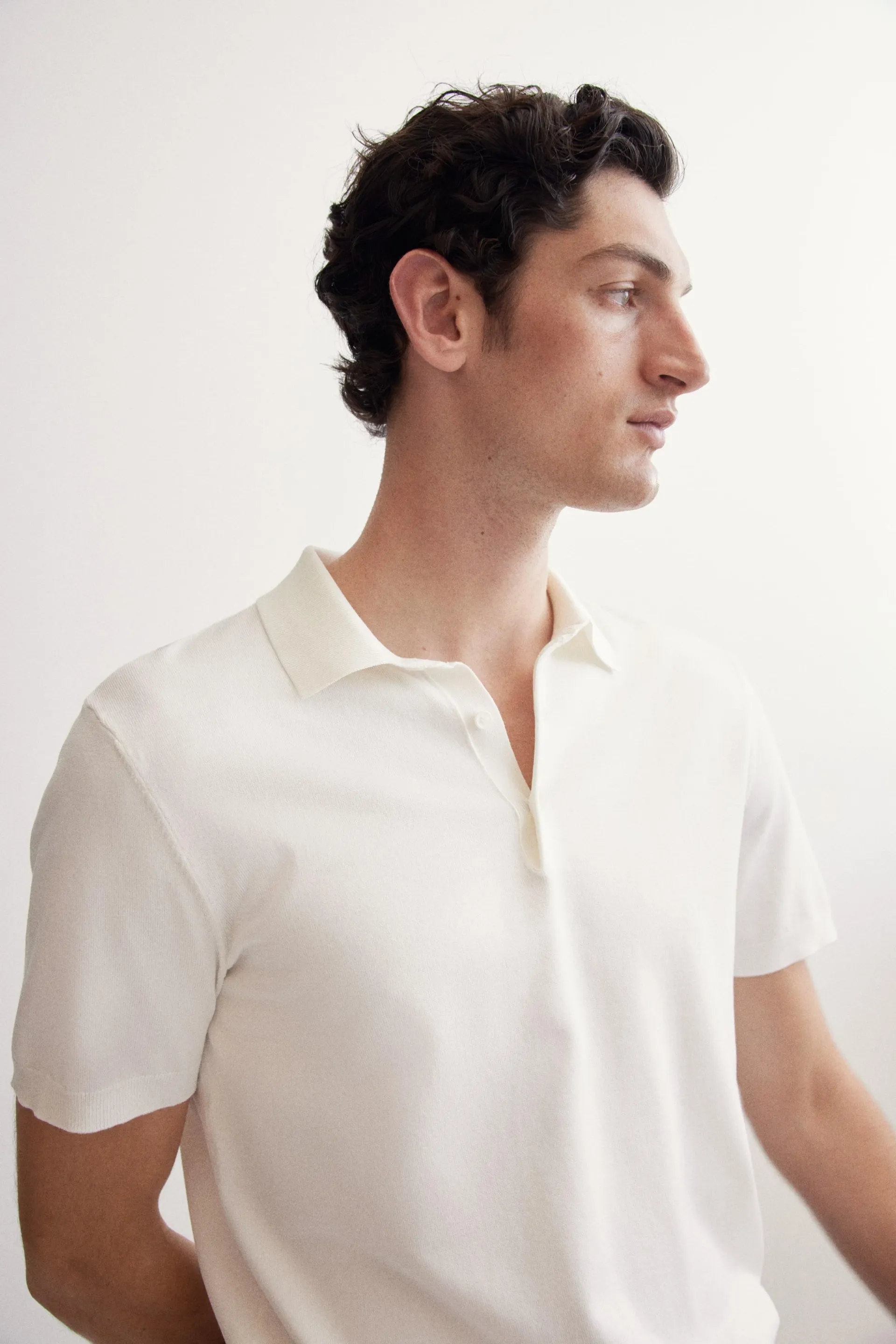 Playera polo Regular Fit en tejido fino