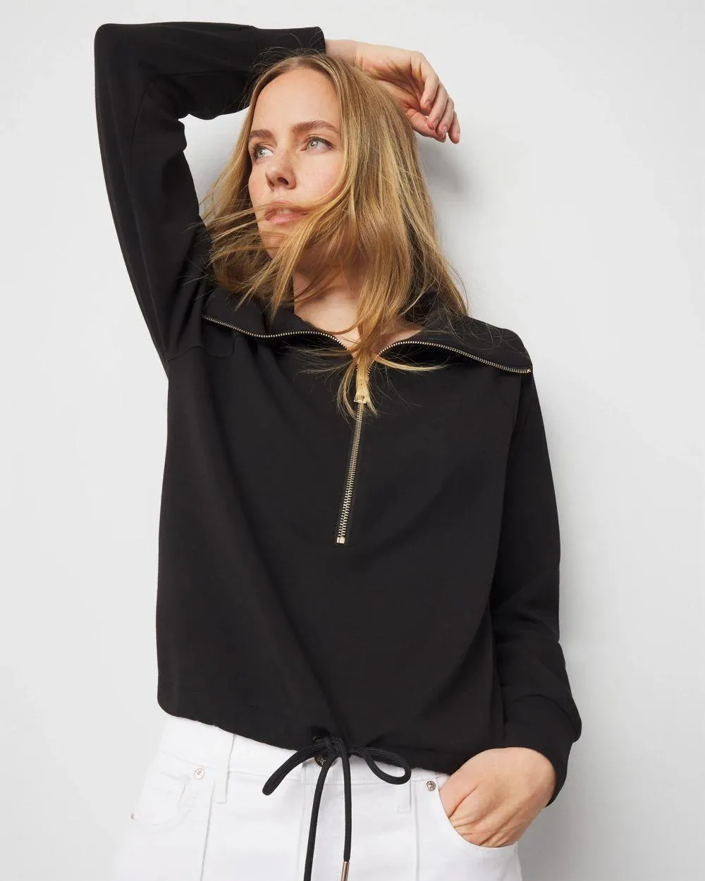 Mock Neck Half-Zip Pullover