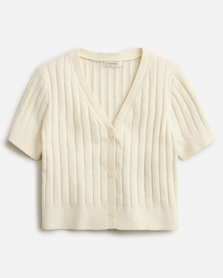 Maryam Nassir Zadeh X Crewcuts girls' cardigan top in cotton with metallic threads