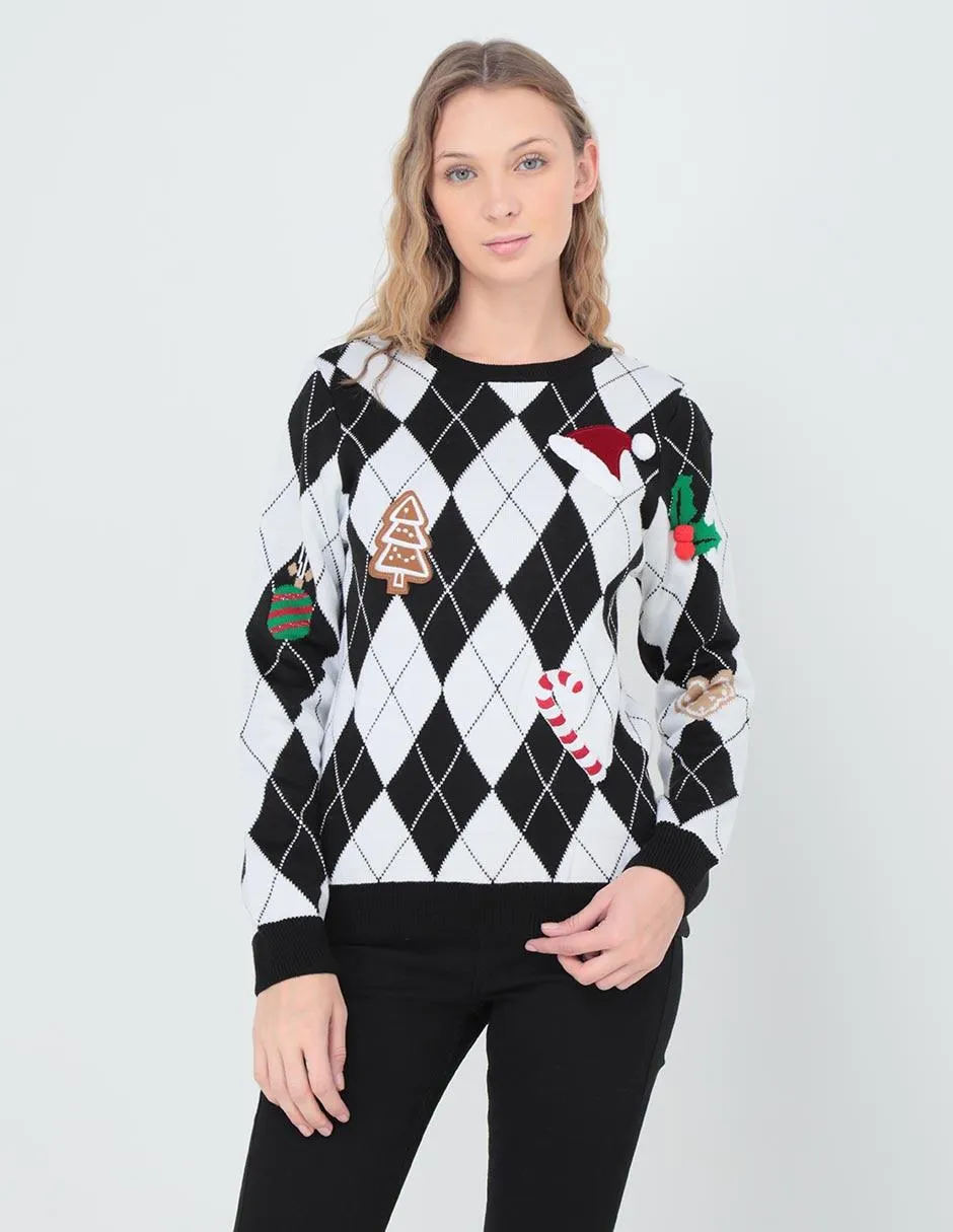 Suéter navideño That's It cuello redondo para mujer