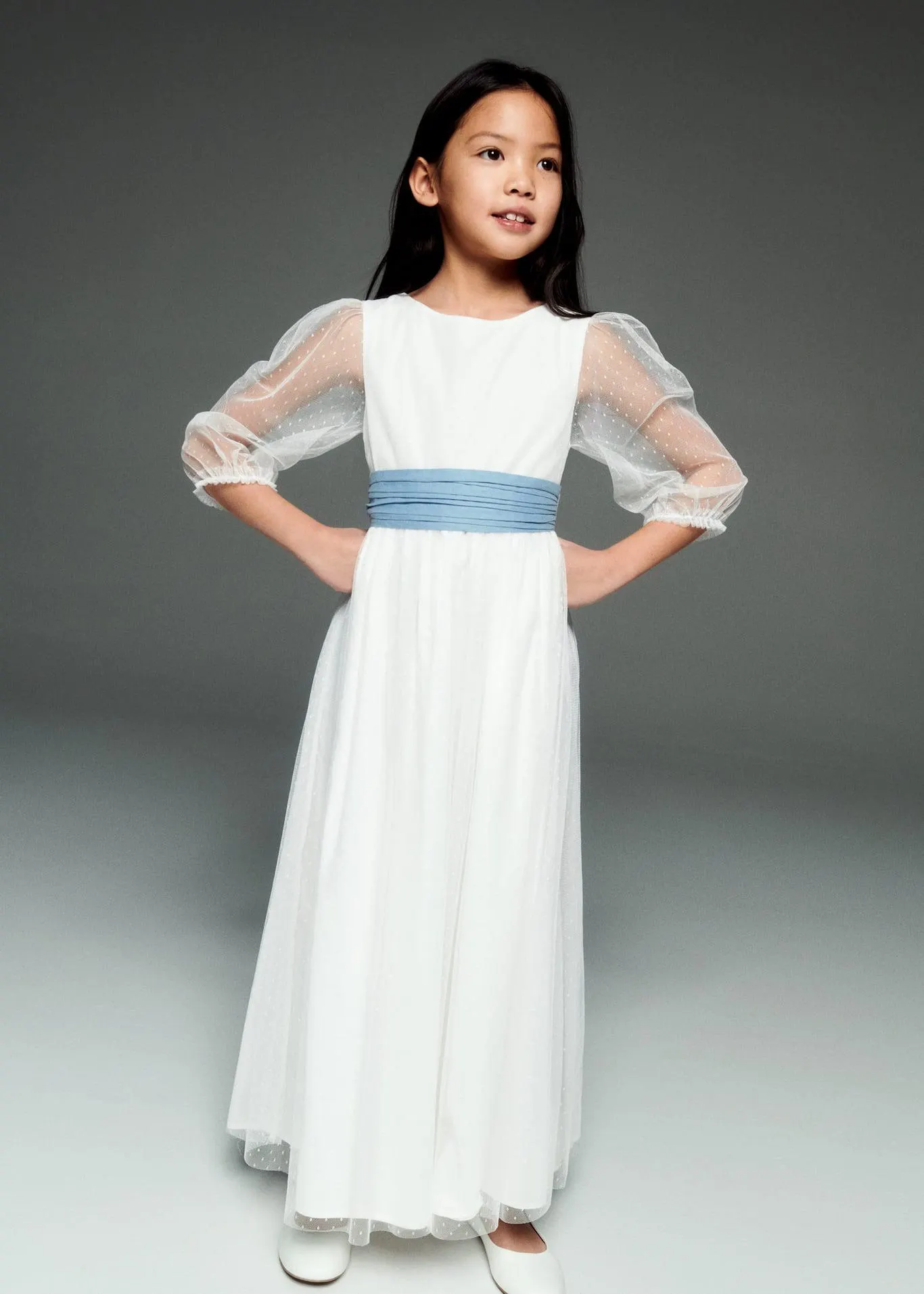 Vestido plumeti lazo