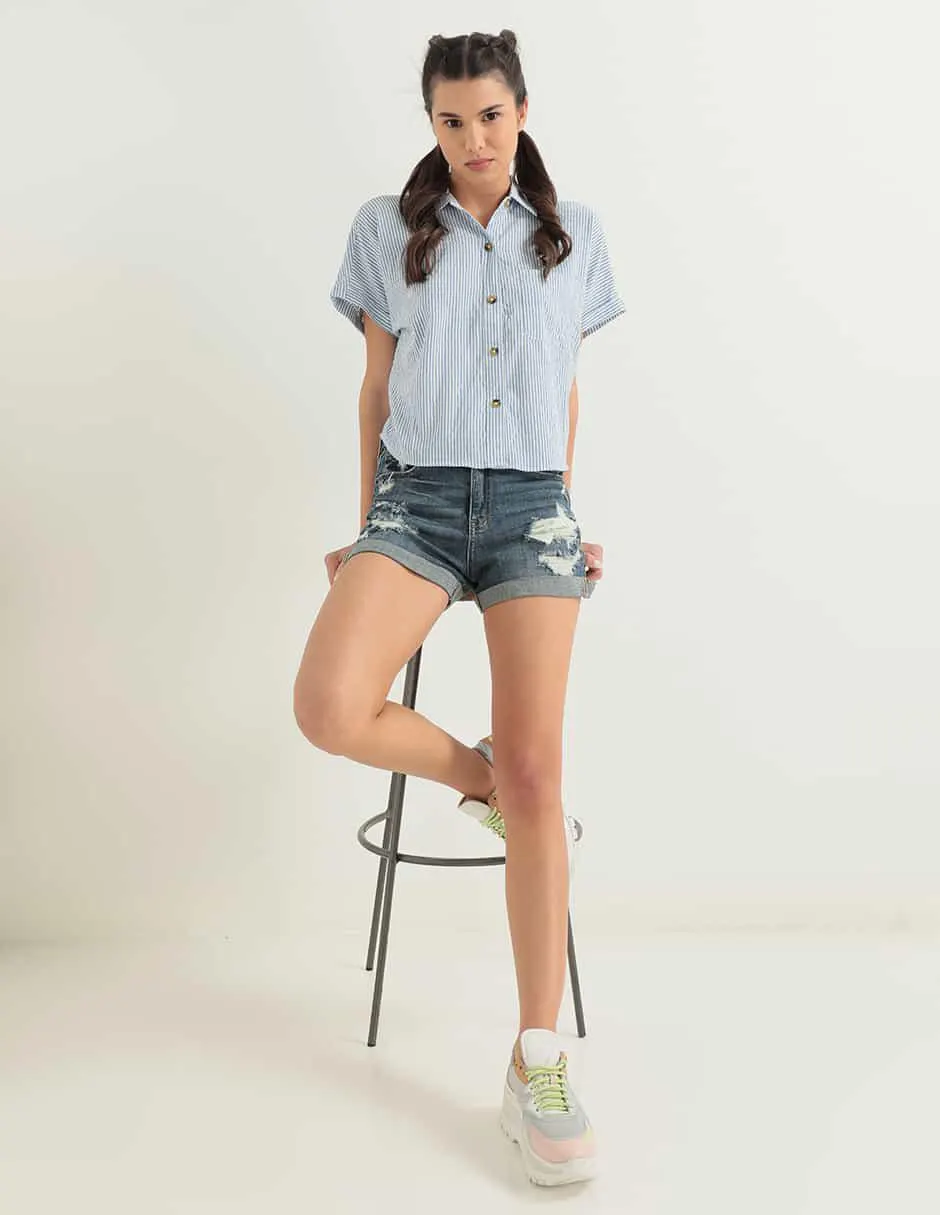 Short Aéropostale de mezclilla para mujer
