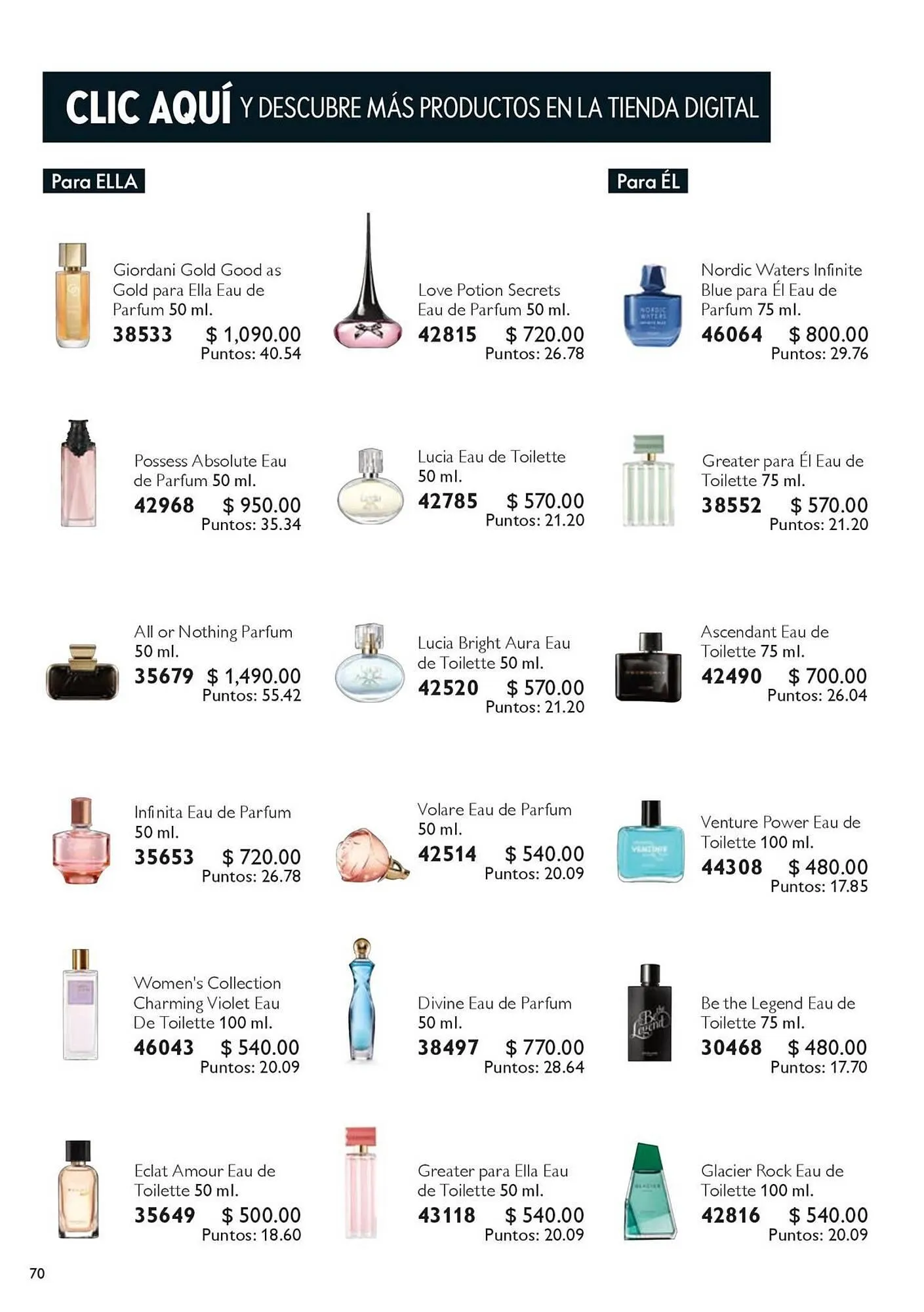 Catálogo de Catálogo Oriflame 6 de octubre al 31 de octubre 2025 - Pagina 70