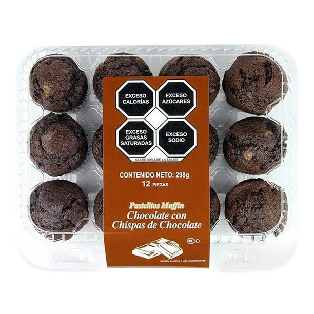 Mini Muffins chocolate con chispas 12 pzas