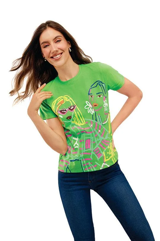 PLAYERA VERDE NEÓN APLICACIÓN DE PIEDRAS 60588