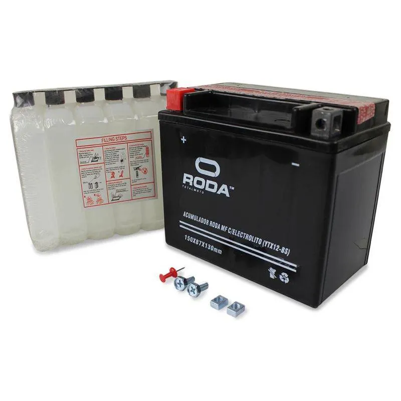 Acumulador Mf Con Electrolito (Ytx12-Bs) Roda 12V 10A