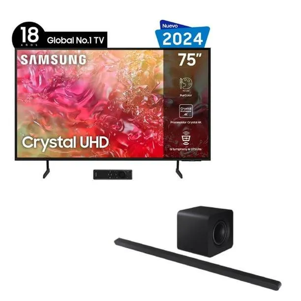 PAQ.SAMSUNG TV UN75DU7010FXZX+ BARRA SONIDO HWS800D/ZX