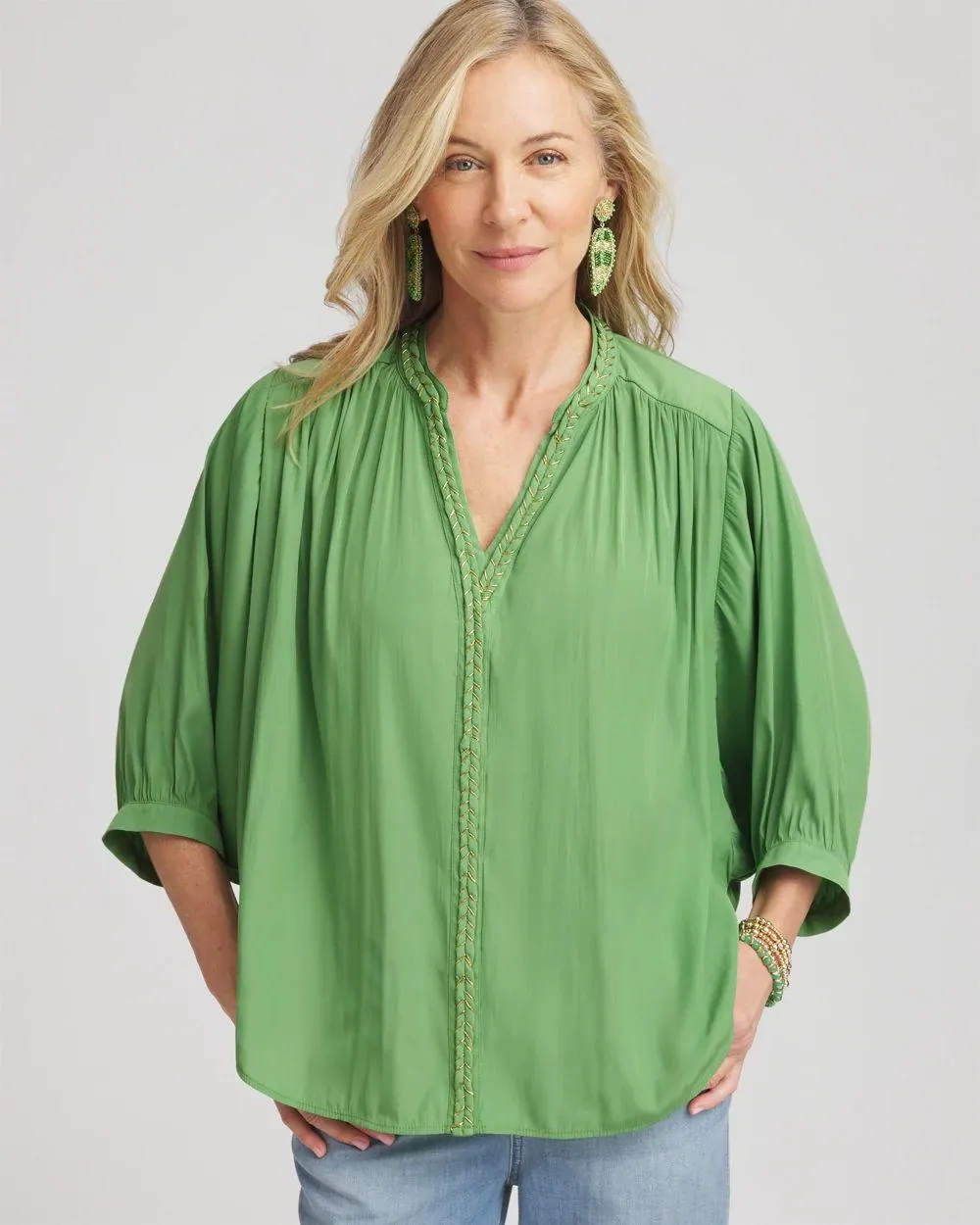 Braided Batwing Blouse