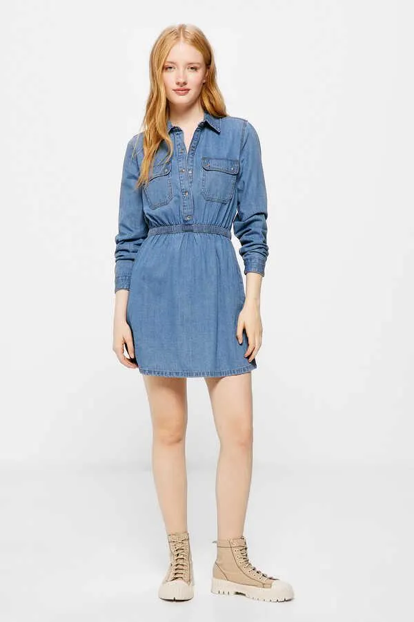 Vestido denim camisero