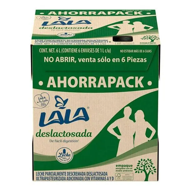 Leche Lala deslactosada 6 pzas de 1 l c/u