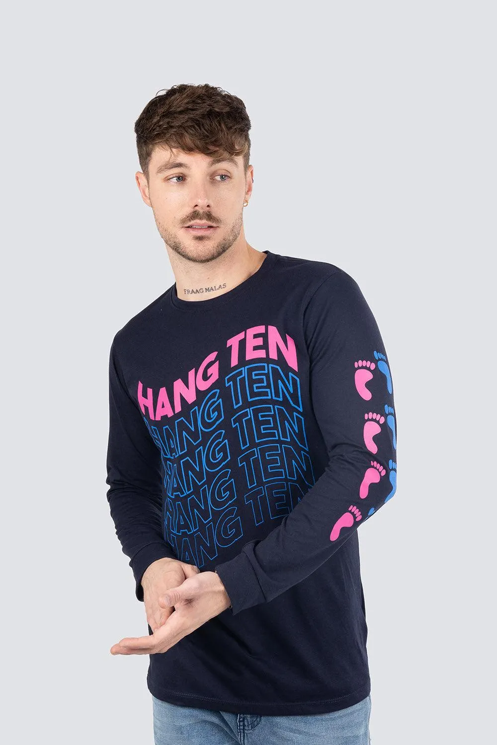 Playera manga larga estampada