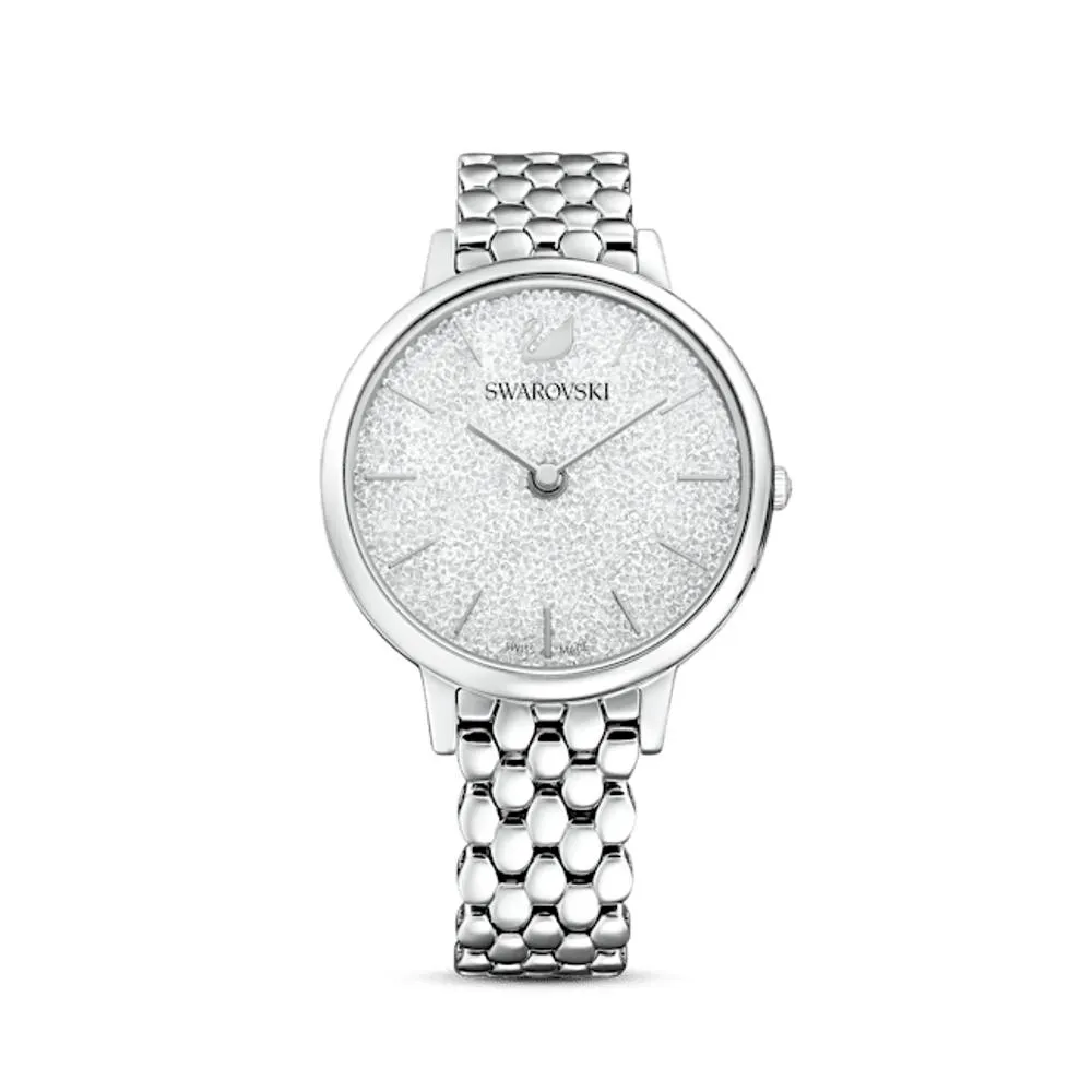 Reloj Crystalline Joy, Brazalete de metal, Tono plateado, Acero inoxidable