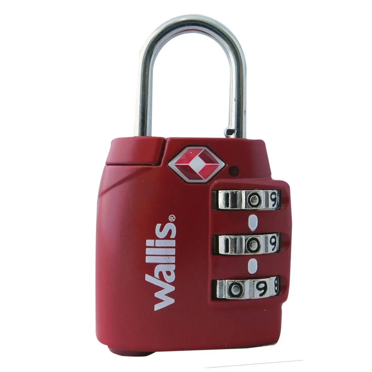 Candado de combinación TSA, combinación 3 discos, rojo mate