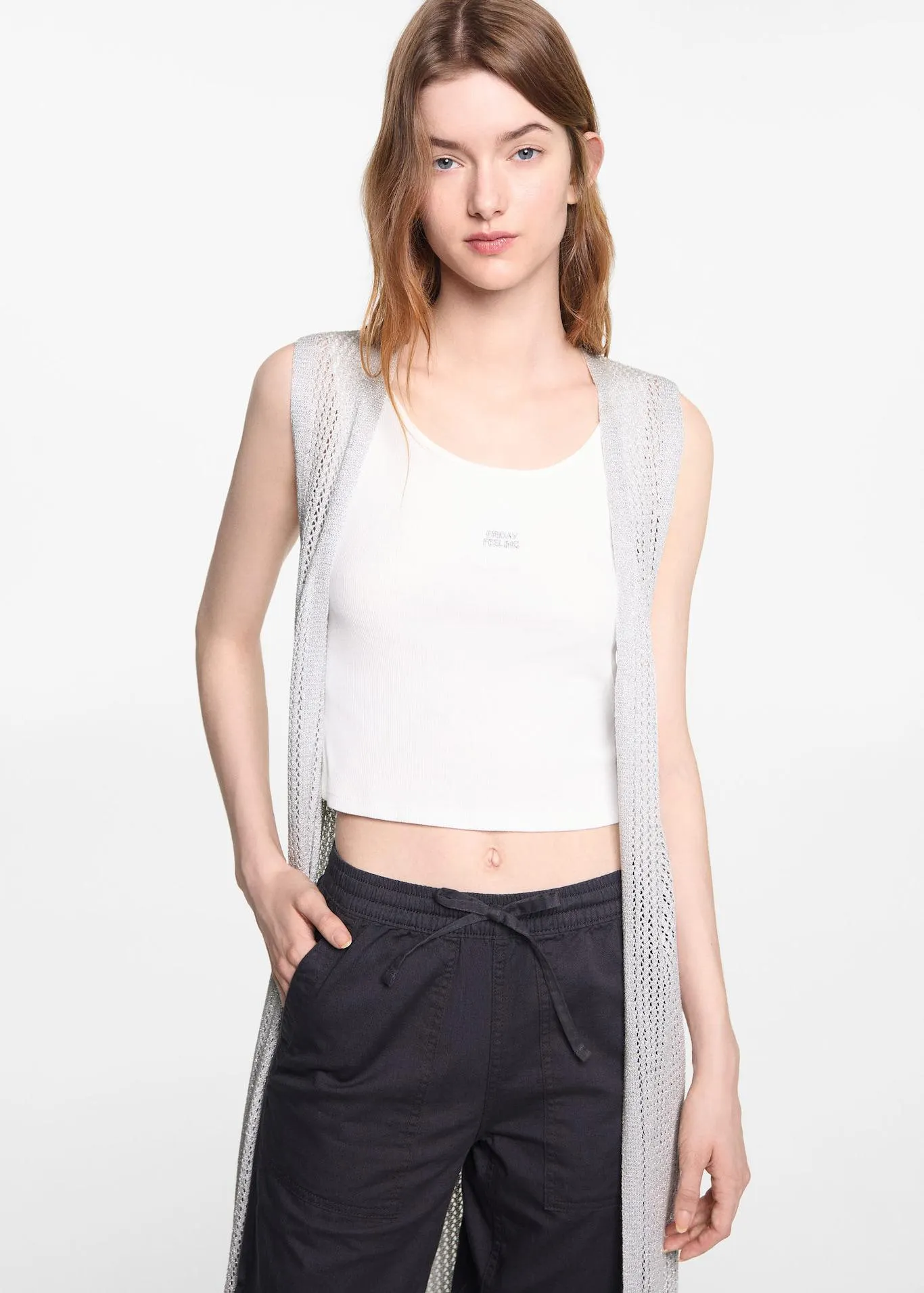 Chaleco lúrex calado