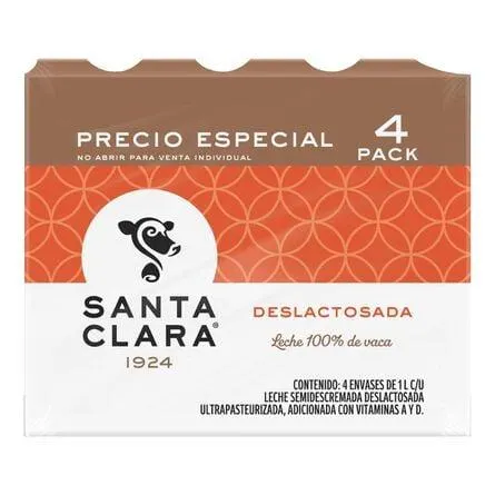 Leche Santa Clara Deslactosada 4 Pack