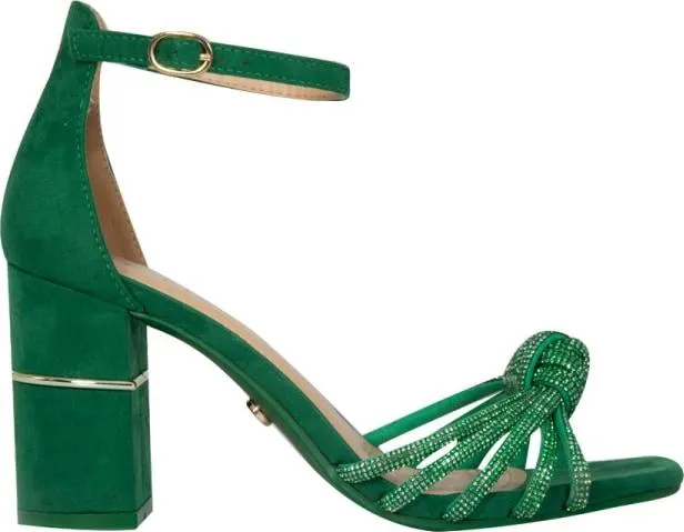 sandalia tacón con pedrería