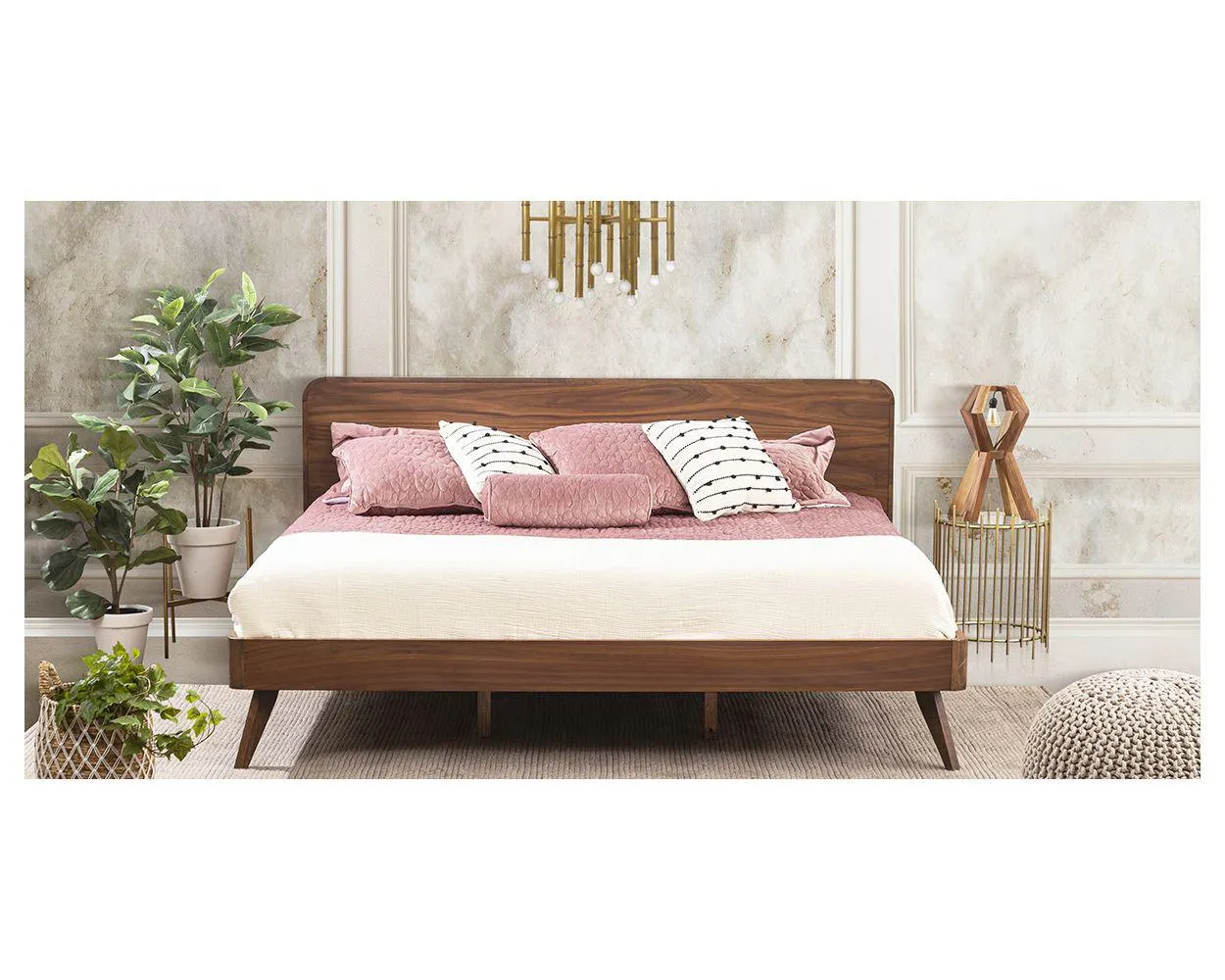 Cama King Size Franco Nogal