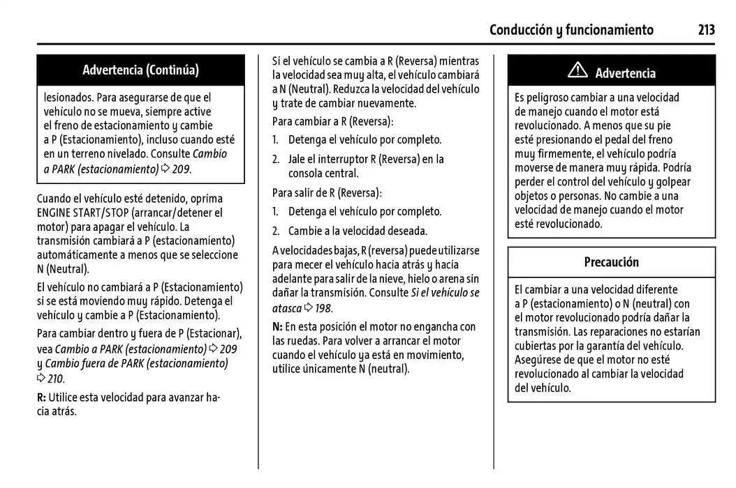 Catálogo de Chevrolet Corvette Stingray Manual del propietario 22 de enero al 31 de diciembre 2025 - Pagina 214