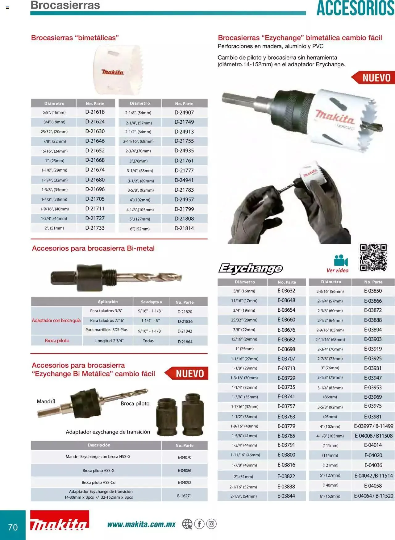 Catálogo de Makita Ofertas Accesorios 5 de septiembre al 31 de diciembre 2023 - Pagina 70