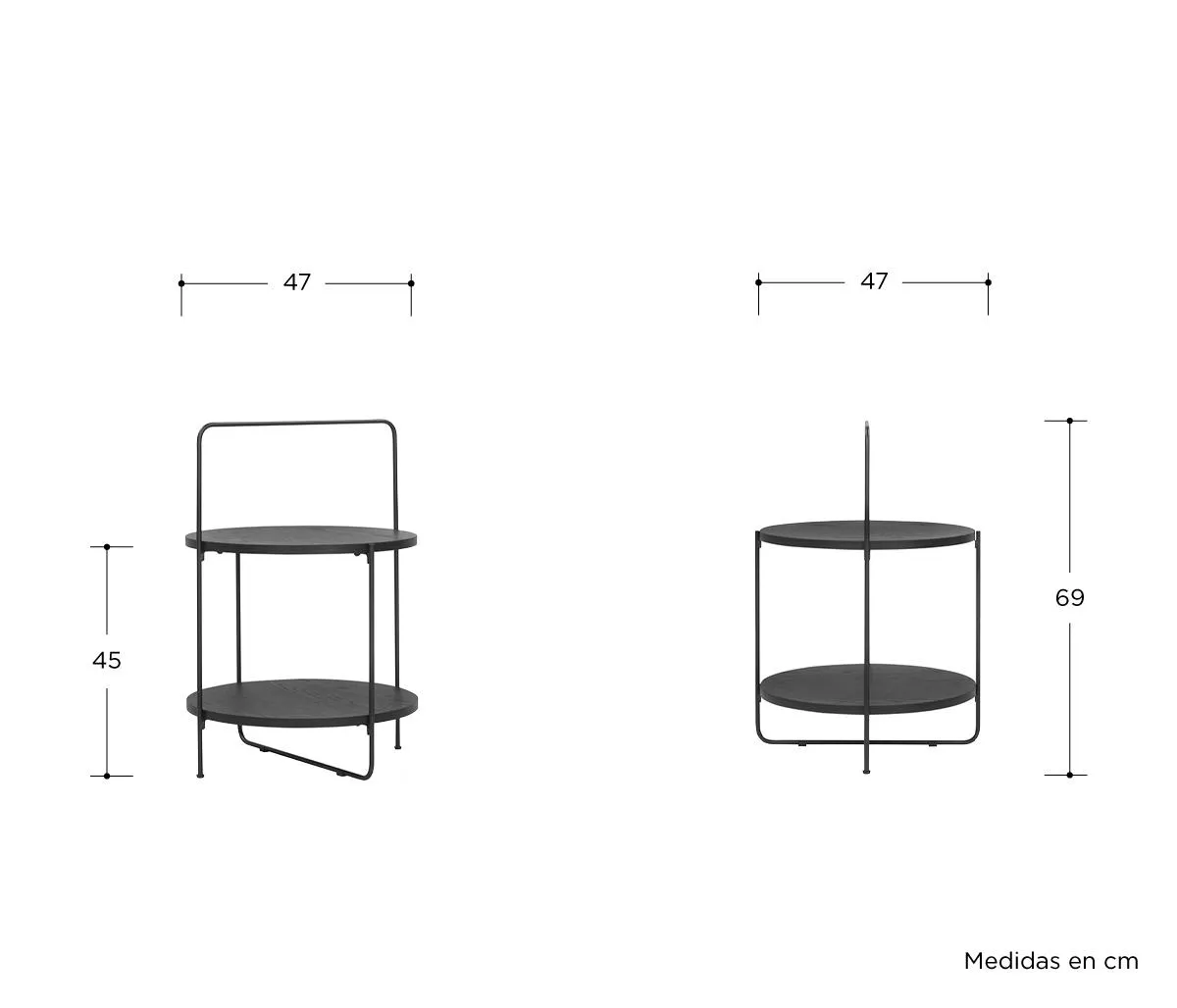 Mesa lateral Unix - Negro