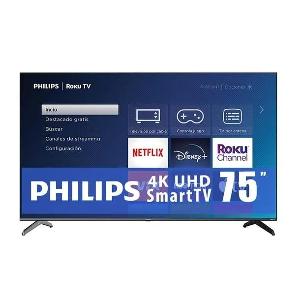 TV Philips 75 Pulgadas Roku 4K Ultra HD LED 75PUL6653/F8