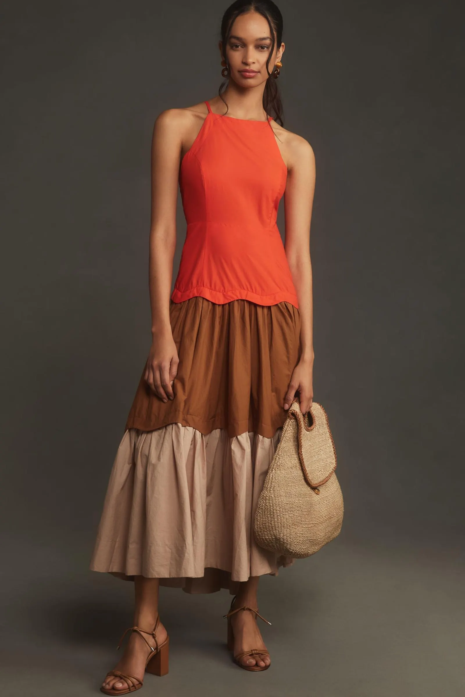 Maeve Halter Tiered Maxi Dress