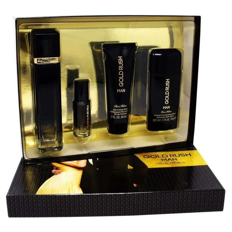 Set Gold Rush Man 4Pzs 100ml Edt Spray+Body Whas 90ml+Desodorante 78G+15ml Edt Spray