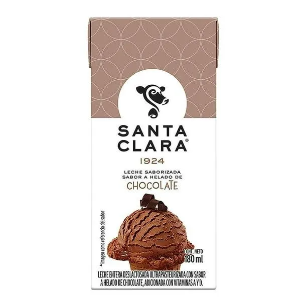 Leche Santa Clara sabor helado de chocolate 180 ml