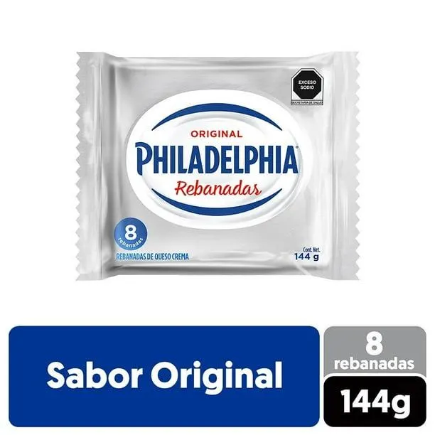 Queso crema Philadelphia original en rebanadas 144 g