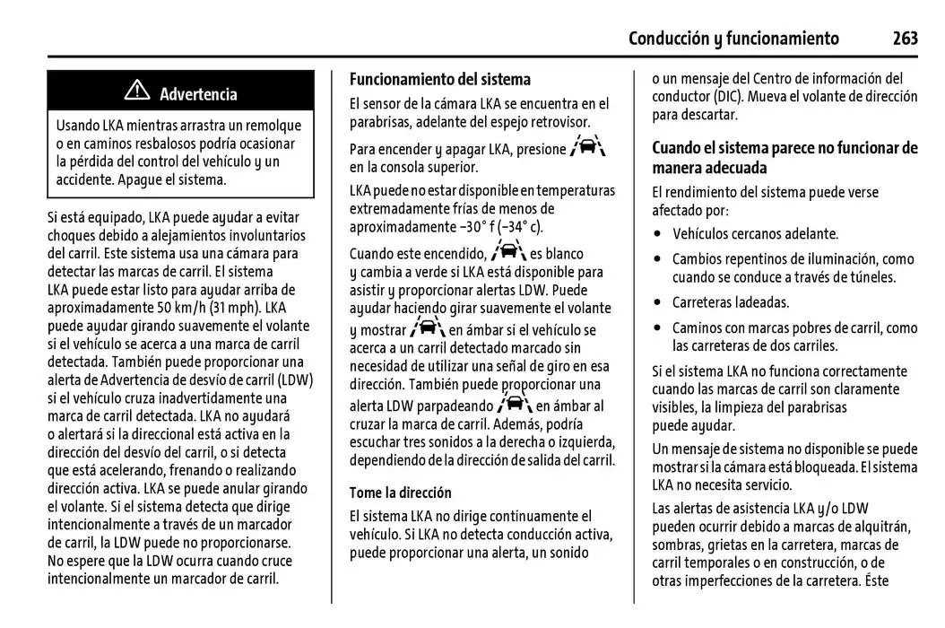 Catálogo de Chevrolet Corvette Stingray Manual del propietario 22 de enero al 31 de diciembre 2025 - Pagina 264