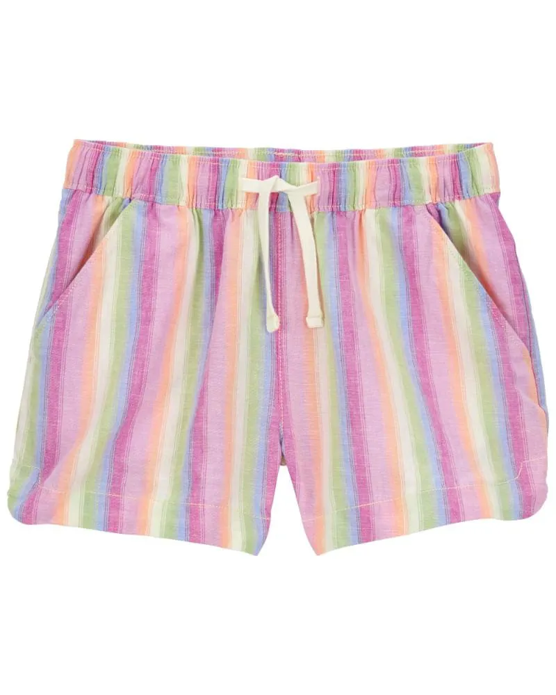 Shorts De Sol Con Cordón De Algodón Y Lino Oshkosh B'Gosh