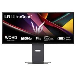 Monitor Gamer Curvo LG UltraGear LCD 34", 3440x1440 Ultra Wide Quad HD, FreeSync, 160Hz, HDMI/DisplayPort, Bocinas Integradas, Negro