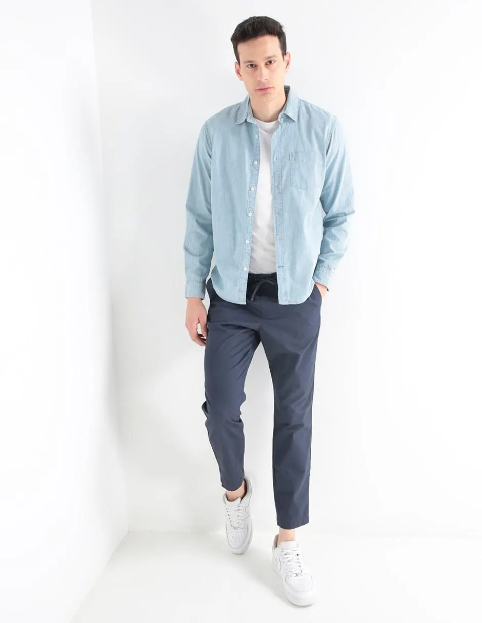 Camisa casual de algodón manga larga para hombre