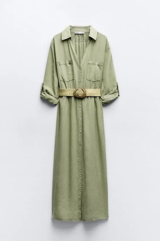 VESTIDO CAMISERO CINTURÓN YUTE